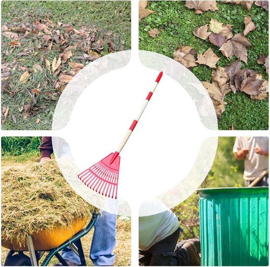 Bladhark Waaivormig - Tuin hark - Gazon reinigen - Afneembare steel - 14 tandig - Rood — afbeelding 5