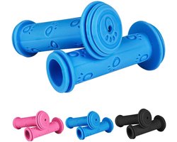 Poignées de Guidon Vélo - 1 Paire Poignées Vélo Mignonnes pour Enfants - Poignées de Guidon Antidérapantes 22 mm - Poignées en Caoutchouc pour Trottinettes et Vélos d'Équilibre - Bleu Mignon