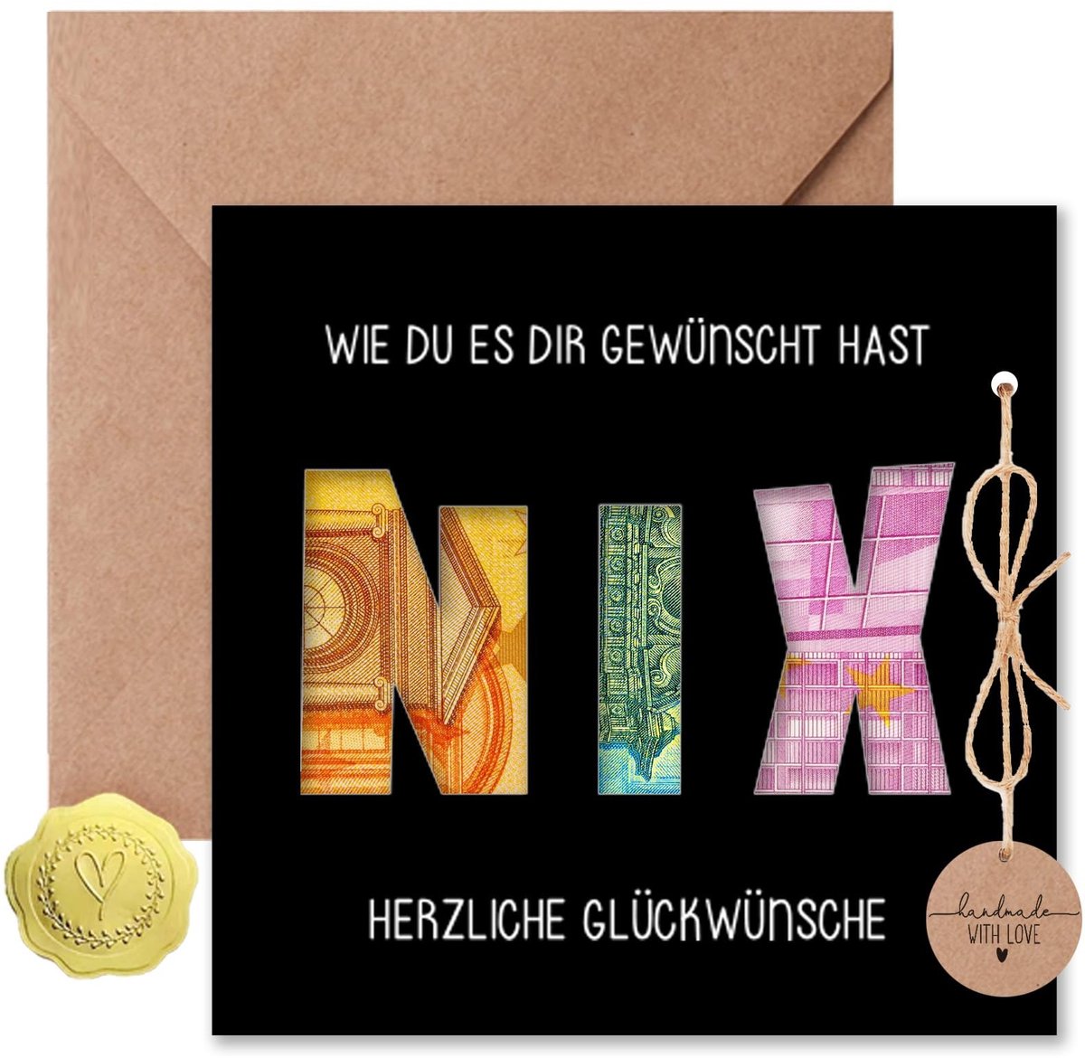 JHUBERS- Wenskaart Geldgeschenk - Wenskaarten Set - Wenskaart Verjaardag - Wenskaart Bruiloft - Wenskaart Communie - Inclusief Enveloppen - Geldwenskaart