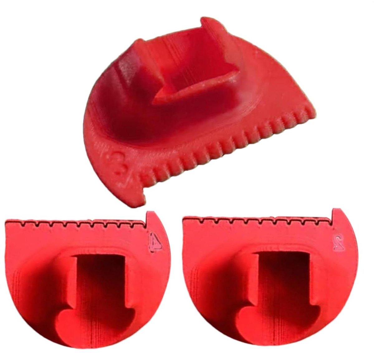 Naaigereedschap Set - Quiltliniaal Gids - Nauwkeurig Naaien - 3D Geprint Ontwerp - 3 Stuks - Rood