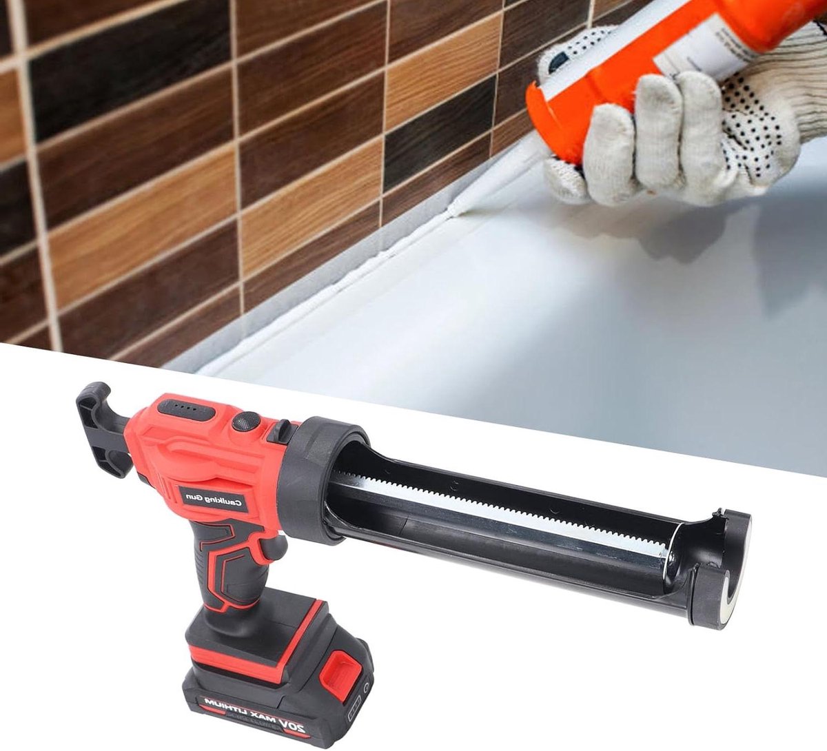 Draadloos Kitpistool - Elektrisch Kitpistool - Klus Klaren - Automatische Terugtrekking - 4 Snelheden - Zwart