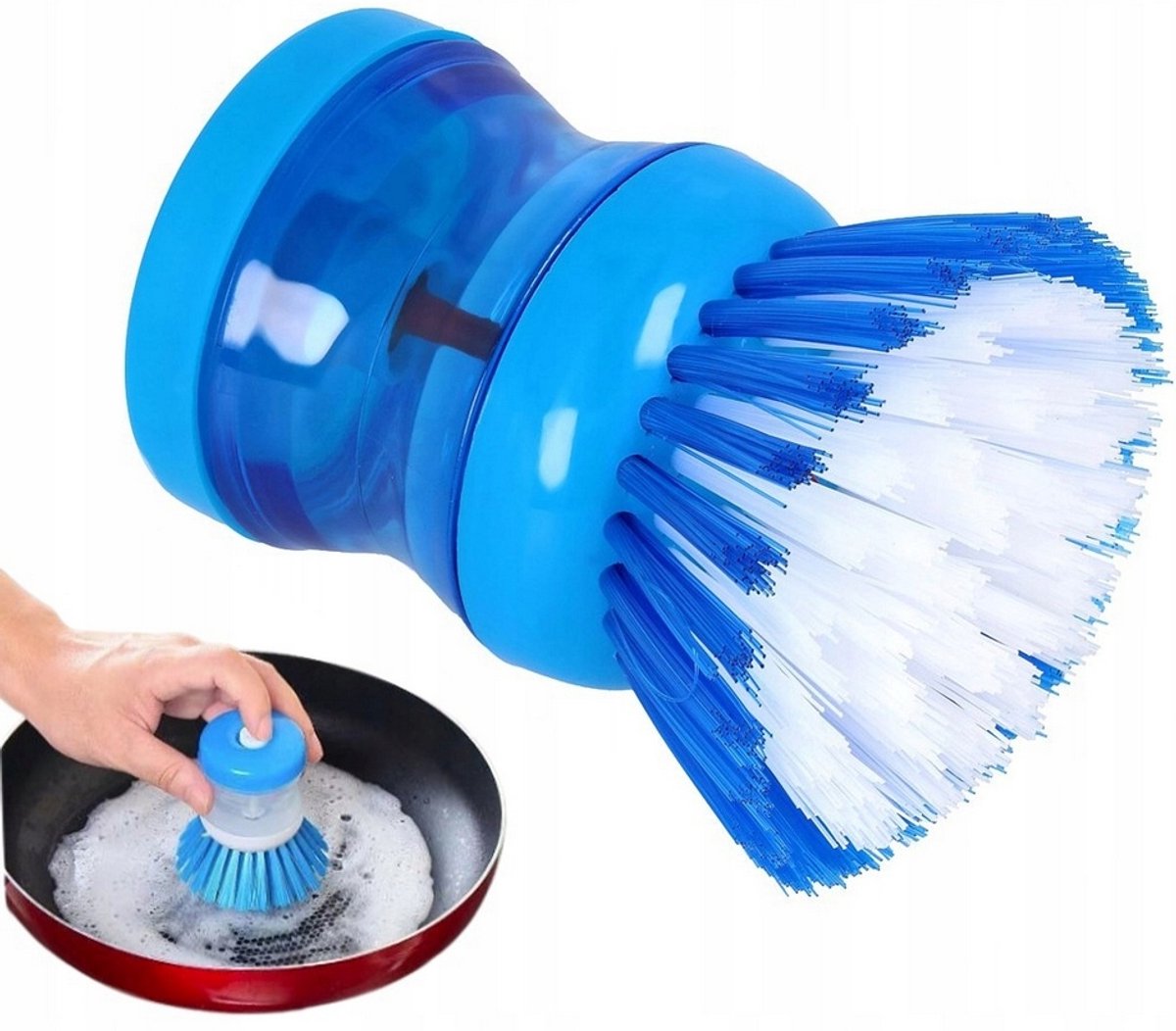 Keukenborstel met zeepdispenser voor vaatwas