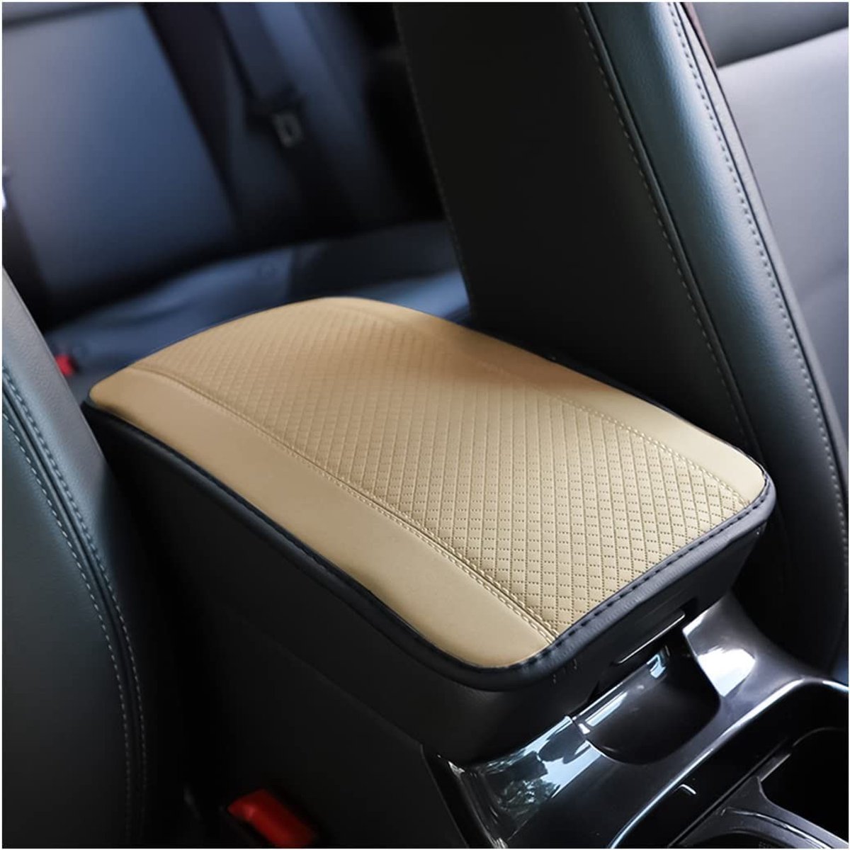 BRENZOOS- Autostoelbekleding Hoogwaardig PU-leer - Armsteun - Comfortabel - Waterdicht - Antislip - Eenvoudig te installeren - 29 x 19 cm