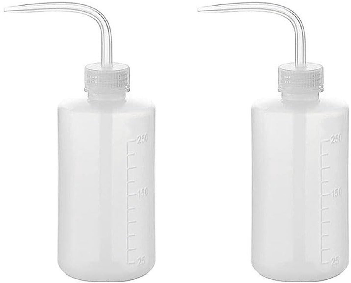 JHUBERS- Gieter Set van 2 - Kunststof - 250 ml - Transparante Fles - Ideaal voor Kamerplanten - Lichtgewicht Ontwerp - Waterfles