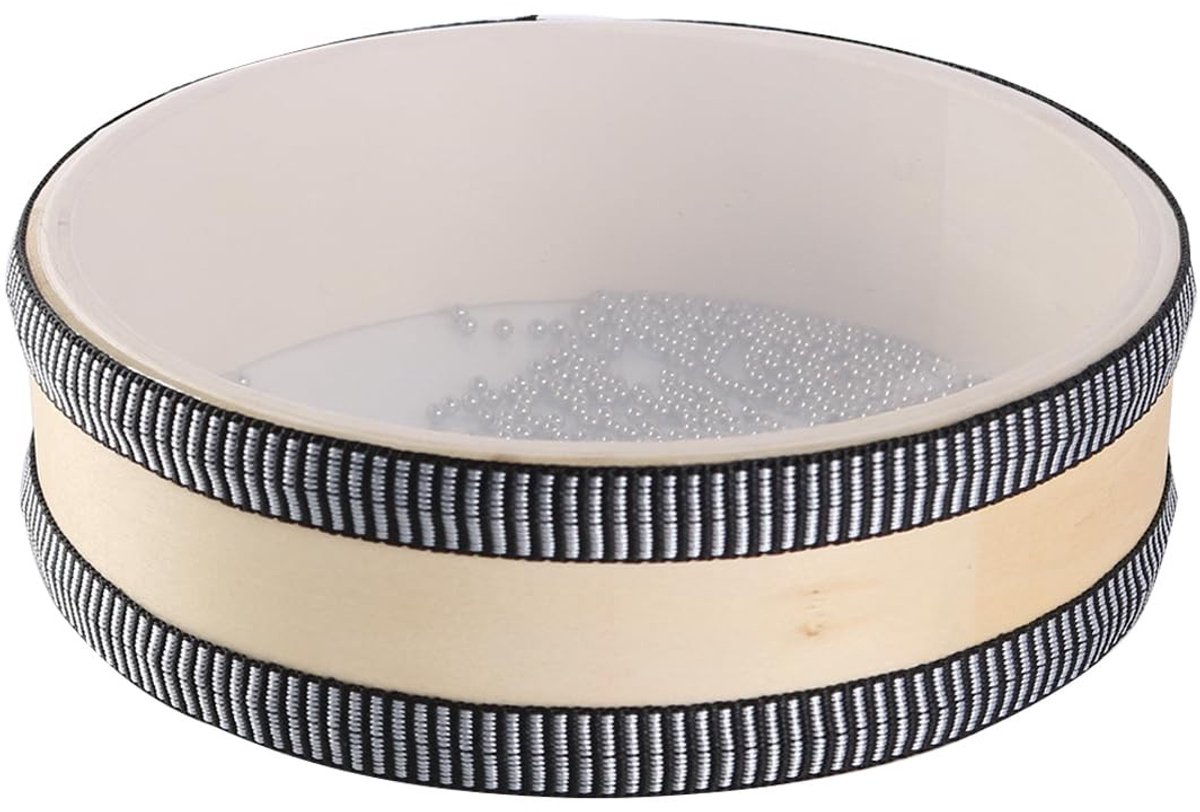 Dailygoods- Oceaantrommel Robuust en Duurzaam - Geluidsgenezingsinstrument - Meditatie - Ontspanning - Klanktherapie - Houten Ring met Stalen Kogel - Geluidstrommel