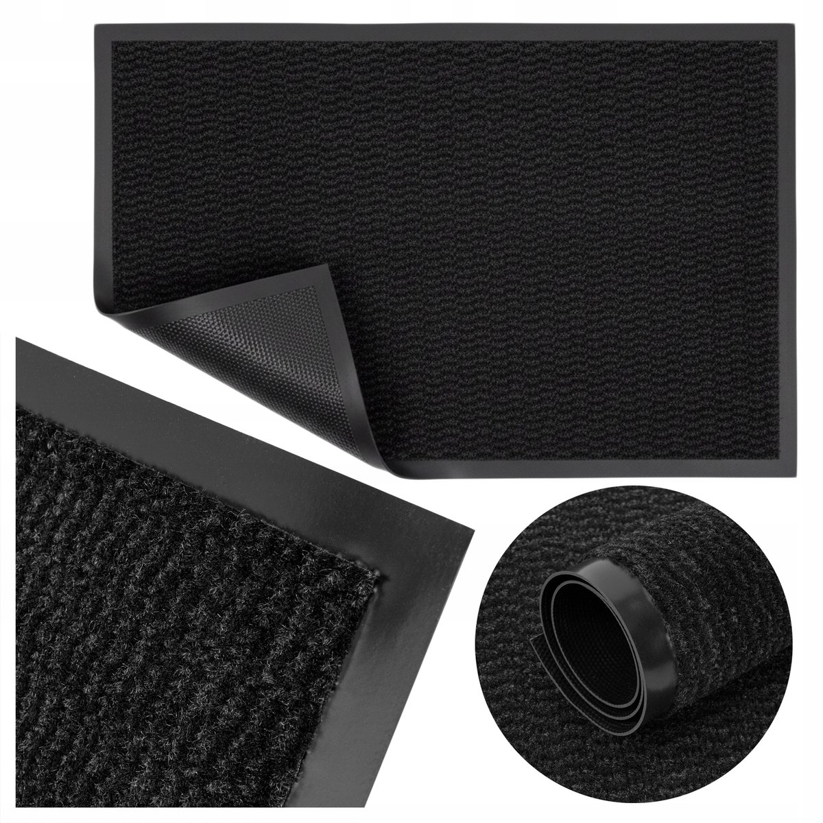 Grijze Deurmat 40x60 cm - Antislip PVC & Polypropyleen - Binnen