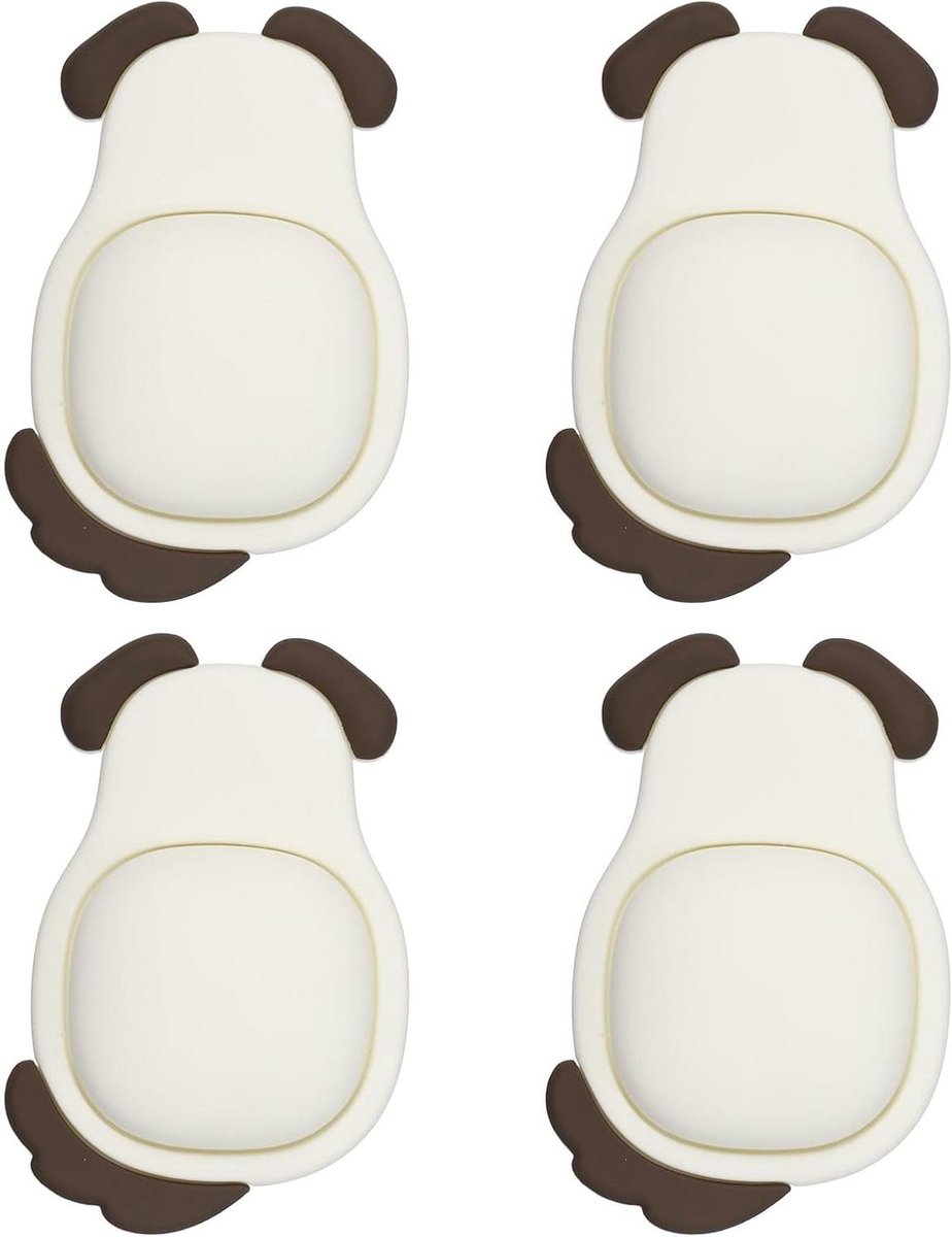 Deurknoppen Stoppers - Muur Beschermers - Schade Voorkomen - Zelfklevend Ontwerp - 4 Stuks - Bruine Hond