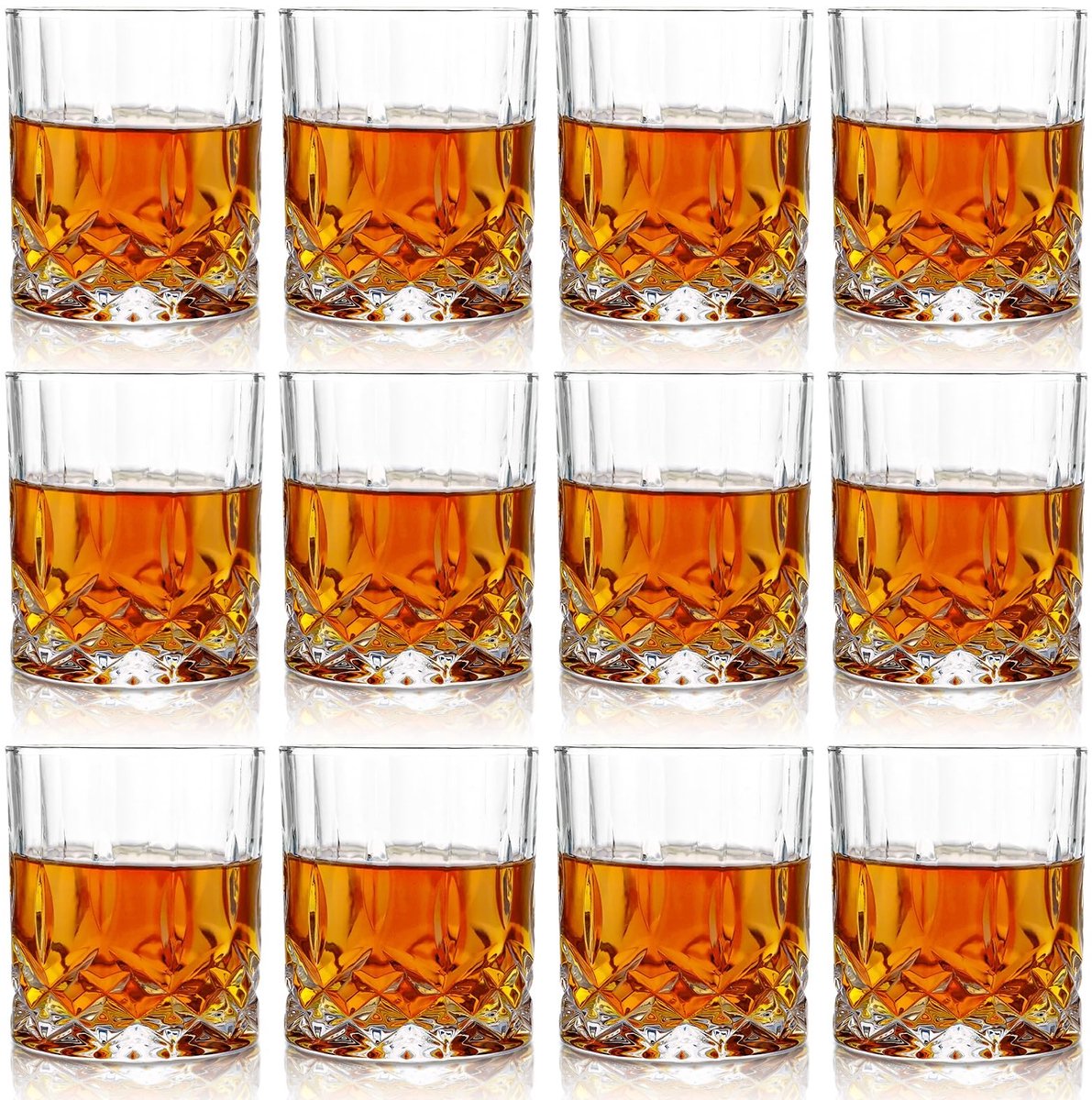Dailygoods- Whiskyglas 300 ml - 12 Stuks - Loodvrij Kristalglas - Vaatwasmachinebestendig - Elegante Uitstraling - Perfect voor Whiskyliefhebbers - Waterglas