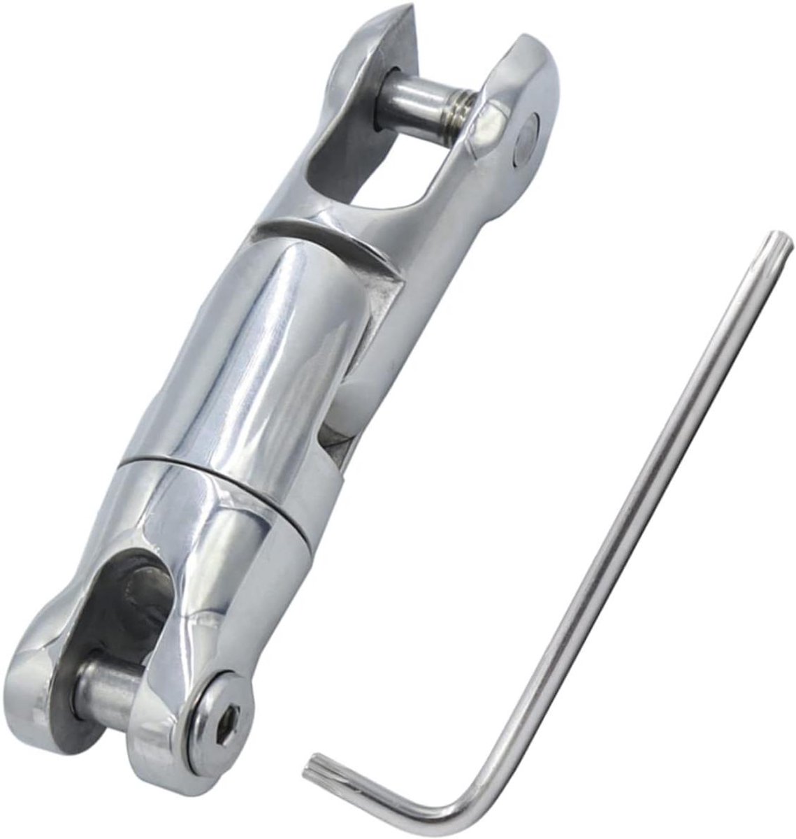 Draaibare Connector - Ankerketting Fitting - Boot Gebruik - Roestvrij Staal - 14.8 cm - Zilver