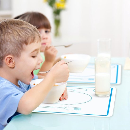 Baby Eetmat - Siliconen Placemat - Zelfstandig Eten Leren - Zelfplaatsing Ontwerp - 30x22 cm - Wit — afbeelding 2
