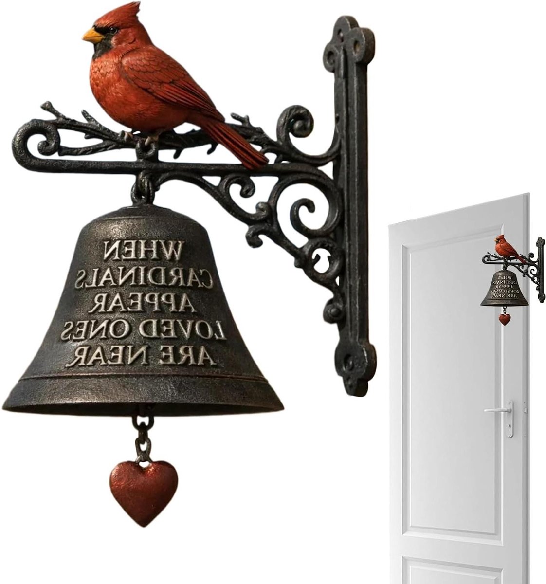 Decoratieve Bel - Buitenbel Tuinbel - Boerderij Decoratie - Symbolische Betekenis - Hoogte 20 cm - Brons
