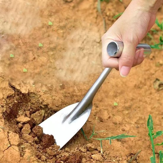 Roestvrijstalen tuinschep, roestvrijstalen multifunctionele schoppen - draagbaar onkruidgereedschap met handvat, lichtgewicht tuinaccessoires voor verplanten van TAMO طرق — afbeelding 3