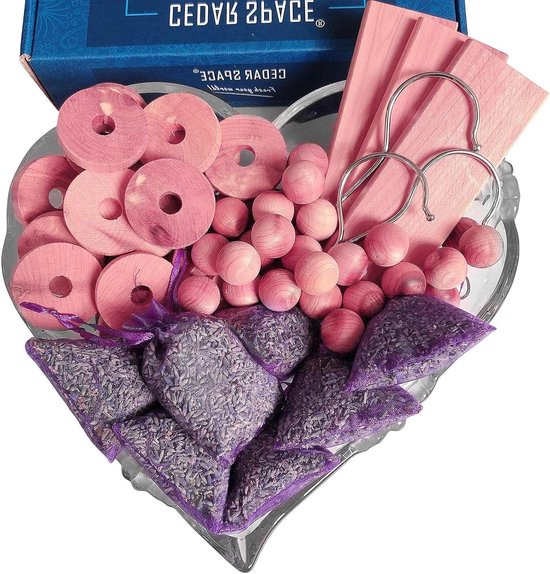 Cederblokken Kledingopslag - Cederballen Ringen - Kasten Opfrissen - 100% Aromatisch Cederhout - 80 Stuks - Natuurlijk