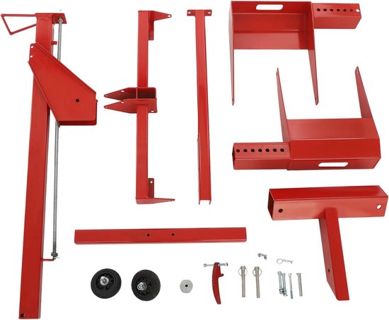 Zitmaaier Hefplatform - Grasmaaierkrik Hefbok - Onderhoud Gazontractor - Stabiel I-drager Ontwerp - 104-126 cm - Rood — afbeelding 3