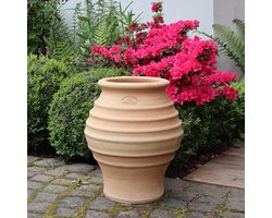Keramiek Amfora Plantenbak - Terracotta Pot Bloempot - Planten Buiten Zetten - Handgemaakt Kwaliteitskeramiek - 40 cm Hoog - Meerkleurig