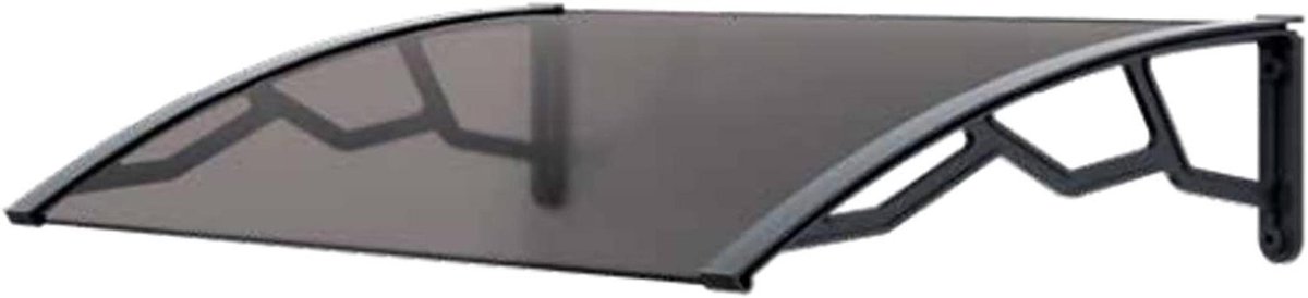 Afdak met uv-plaat - Regenkap deur - Bescherming buiten - Versterkte armen - 80 x 120 mm - Donkergrijs