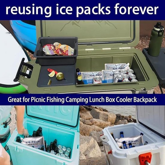Koelelementen voor koelbox - Herbruikbare ijspacks - Picknick en kamperen - Langdurige koeling - 350 ml capaciteit — afbeelding 2