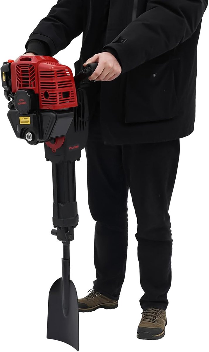 Benzine Graafmachine - Tuinfrees Tuinboor - Bomen Verplanten - 3 Verwisselbare Koppen - 95 cm Lengte - Zwart — afbeelding 4