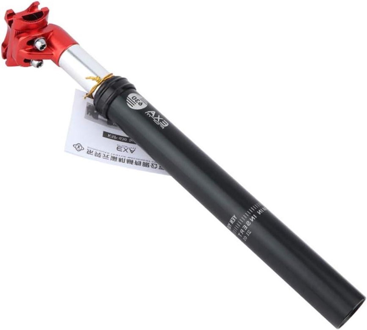 Fiets Zadelpen - Verende Zadelpen - Comfortabel Fietsen - 40mm Verstelbare - 27.2/31.6mm 350mm - Rood