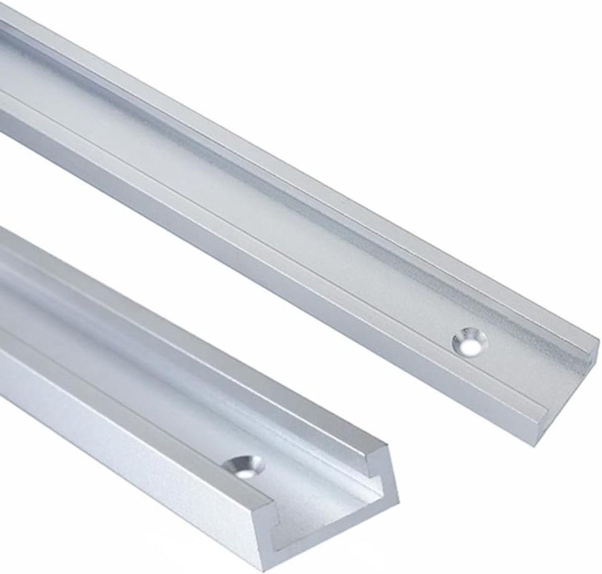 Verstekrail T-spoor - Aluminium rail - Houtbewerking bank - Compatibel met T-schroef - 600 mm - Zilver