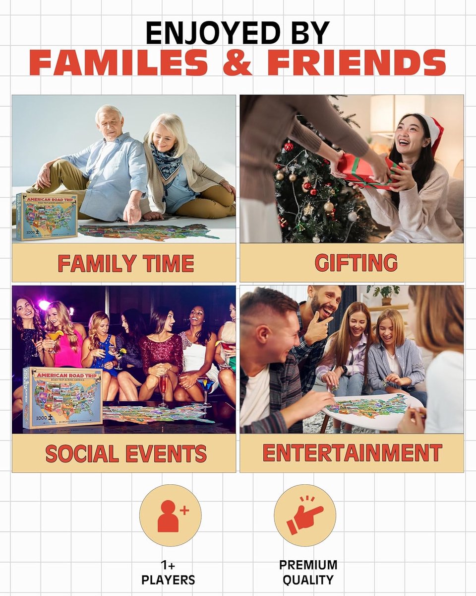 Kaartpuzzel Verenigde Staten - Amerika puzzel - Educatief spel - Vorm van Amerika - 1000 stukjes - Meerkleurig — cadeau in Spellen & Speelgoed - foto 6
