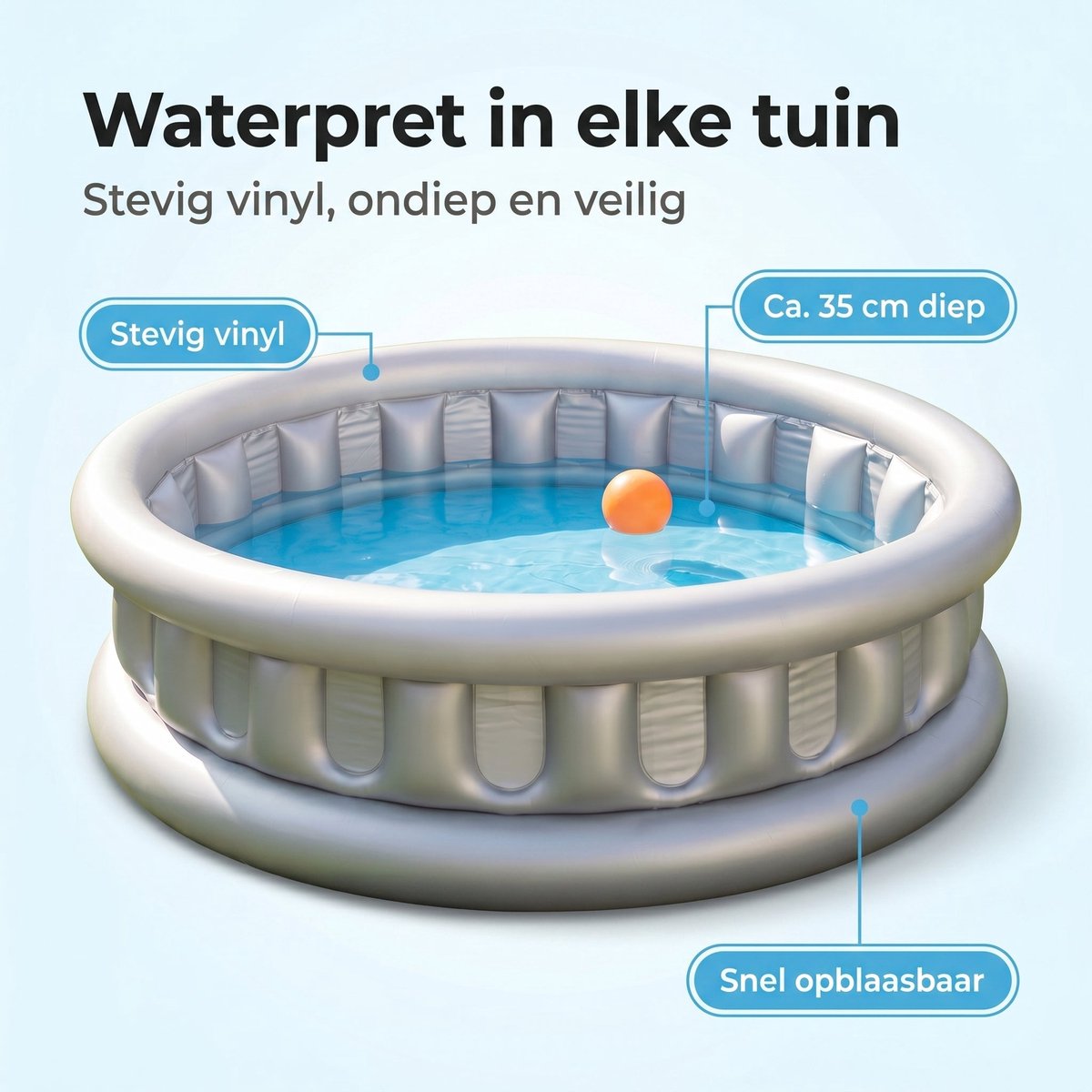 Lomera Kinderzwembad Opblaasbaar - Zwembadje - Pierenbadje - Peuterzwembad - Speelzwembad - Ruimteschip Design - Voor Peuters - Voor Baby - Voor Tuin - Voor Buiten - Met Glijbaan - Speelgoed — afbeelding 2