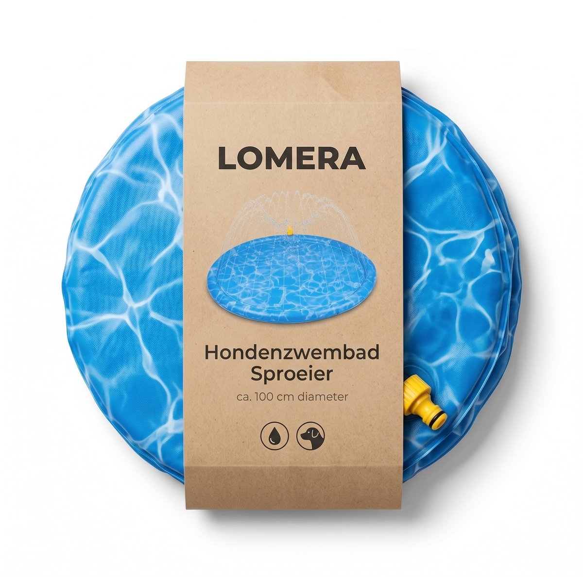 Lomera Hondenzwembad - Waterspeelmat voor Honden met Sproeier - Watersprinkler - Verkoeling Hond - Honden Badje - Hondenspeelgoed - Hondendouche - Sproeimat - Hondenmat - Antislip - Voor Tuin - Waterspeelgoed — afbeelding 6