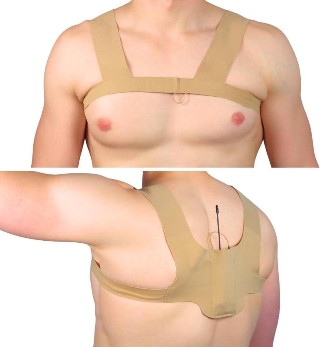 Microfoon Harnas - Zender Riem - Actieve Opnames - Eendelig Ontwerp - Klein Beige