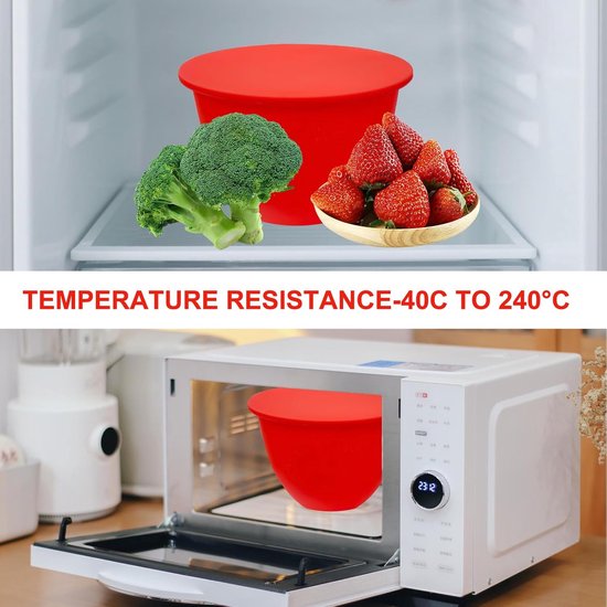 Siliconen Inzetstuk - Mixer Kom Accessoire - Bakken en Mixen - Spat- en Geluidsdempend - 5 Qt - Rood — afbeelding 5