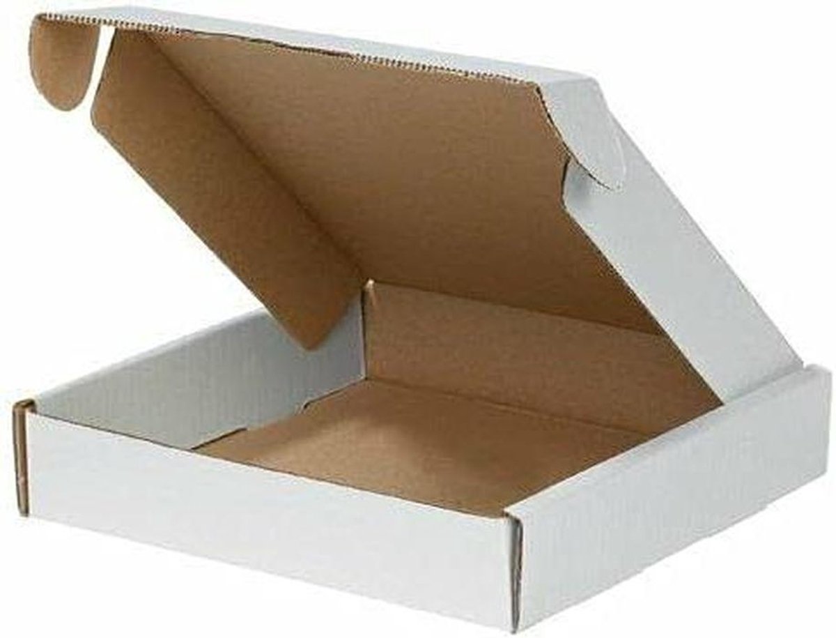 Verhuisdozen Plat - Verzenddozen Verpakking - Opslag Transport - Licht Robuust Golfkarton - 215 x 155 x 5 cm - Wit