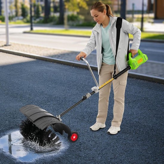Elektrische veegmachine - Bladblazer schuiver - Buiten reinigen - 2-in-1 functie - 105 x 31 x 36 cm - Zwart groen — afbeelding 2