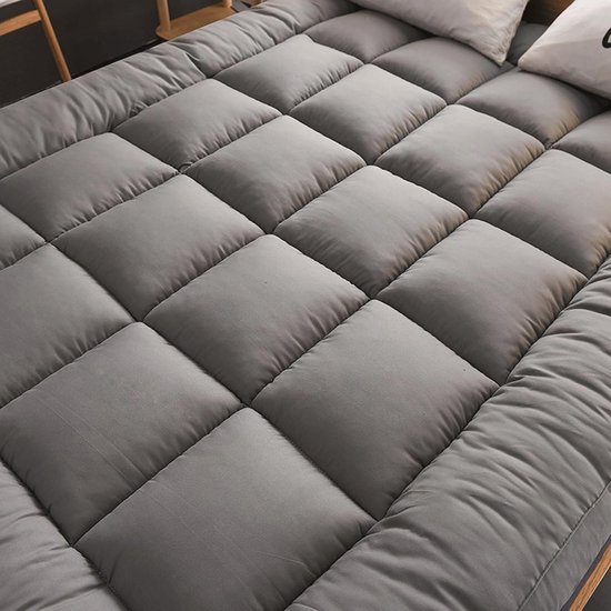 Japanse Futonmatras - Vloermat Slaapmat - Comfortabel Slapen - Opvouwbaar Oprolbaar - 200x220cm - Grijs van Merkloos — afbeelding 4