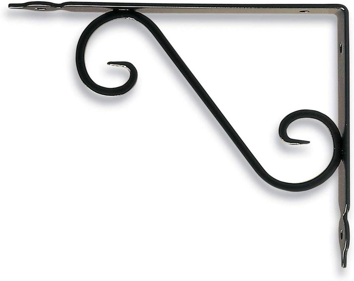 Plankdrager - Wandhouder - Muren Decoreren - Roestvrij staal - 14 cm - Mat zwart