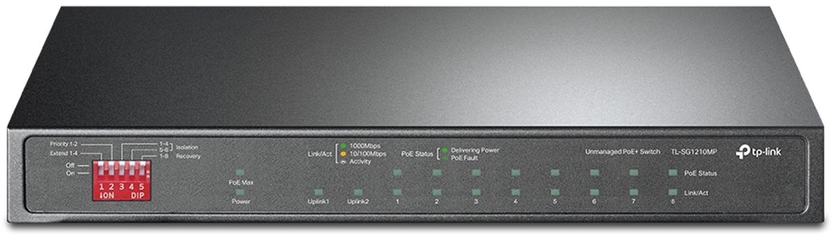 TP-Link TL-SG1210MP netwerk-switch Unmanaged Gigabit Ethernet (10/100/1000) Power over Ethernet (PoE) Zwart