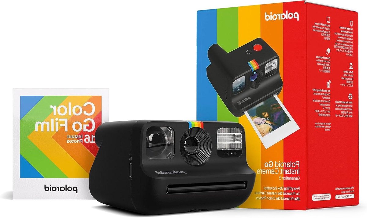 Instant Camera - Mini Camera - Creatieve Foto's Maken - Dubbele Belichting - Kleinste Ter Wereld - Zwart