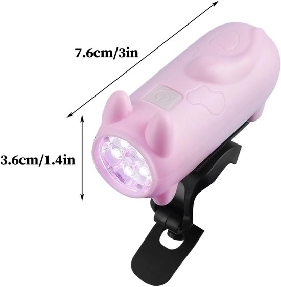VHV - Fietslamp met bel - oplaadbare fiets voorlamp met hoorn - USB oplaadbaar - waterdicht - voor fiets, e-step, racefiets en mountainbike — afbeelding 5
