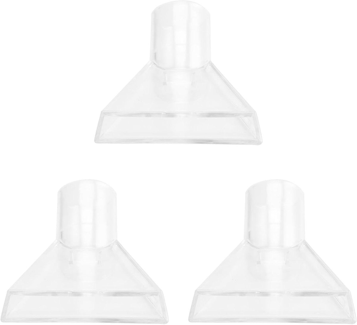 Stofzuiger Borstelkop - Vloerzuigmond Tapijtreiniger - Meubels Reinigen - Drie Stuks Set - 17 x 9 x 18 cm - Transparant