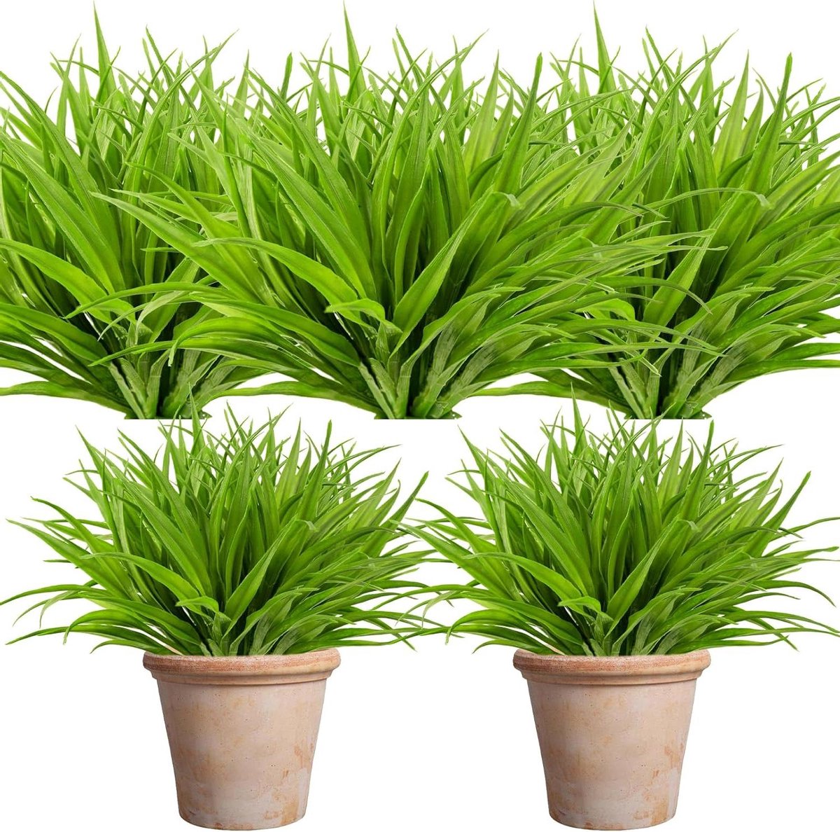 Kunstgras Stengels - Nep Gras - Tuin Decoratie - UV-bestendig - 12 stuks - Groen