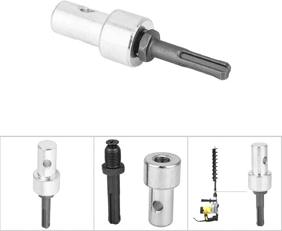 Grondbooradapter voor elektrische boor - connector-arbor - ronde as - krachtboor - naar grondboor connector-arbor - ronde as 2-pinnen 2-sleuven — afbeelding 2