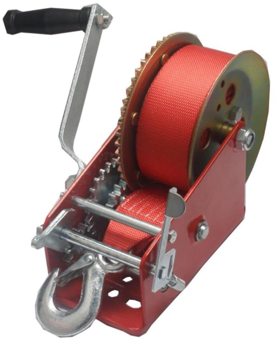 Elektrische Lier - Handlier Staal - Zware Lasten Tillen - 3000 Lbs Kracht - Nylon Touw - Rood