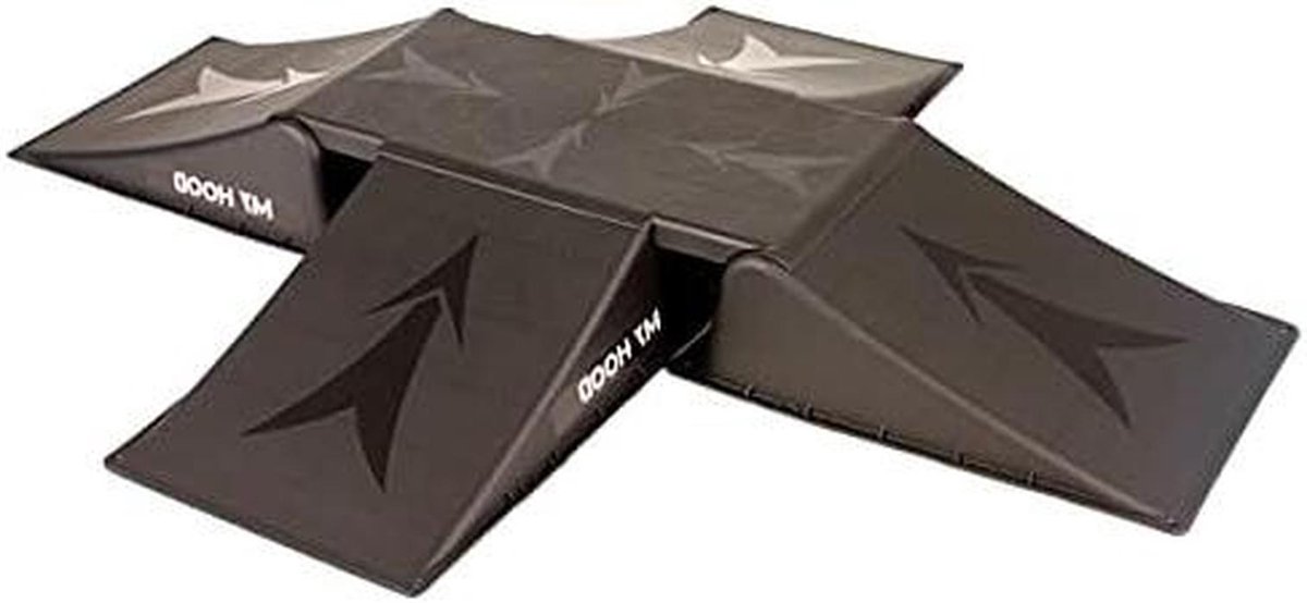 Skate Ramp Vierweg Ramp Skateboarden Oefenen Opvouwbaar Niet gespecificeerd Zwart