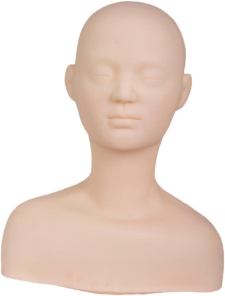 Oefenhoofdpop Schoonheid - Make-up pop - Schoonheidstraining - Met schouderontwerp - 38 cm x 30 cm - Geel
