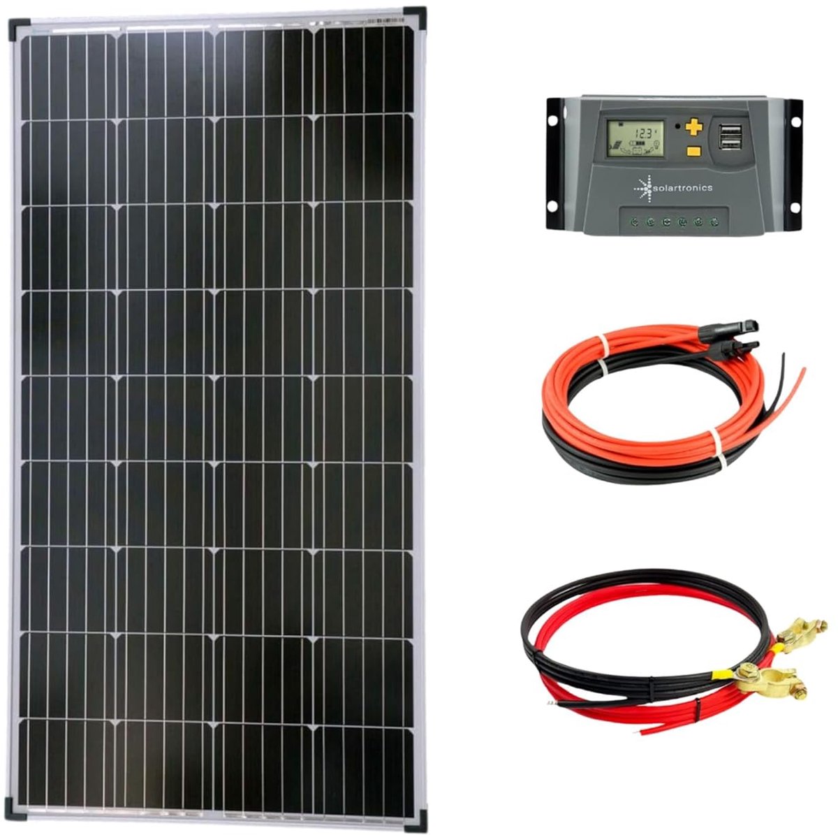 Zonnepaneel Set - Energie Installatie - Zelf Stroom Opwekken - Monokristallijn Paneel - 130 Watt - Zwart