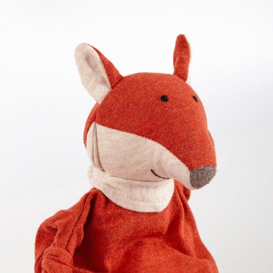Mini-knuffeldoek vos - Knuffel zacht - Baby troosten - Geborduurde ogen - 18 cm - Geel — afbeelding 4