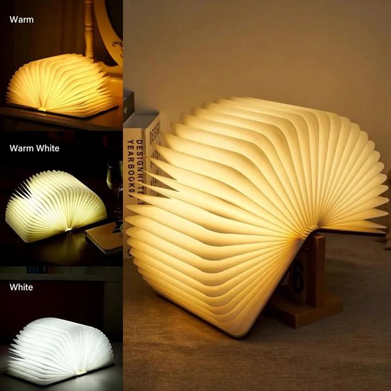 LED Faltbare Boeklamp - USB Oplaadbaar - Warmwit Stille Nachtlamp - 360° Draaibaar - Sfeerverlichting voor Nachtkastje & Lezen — afbeelding 5