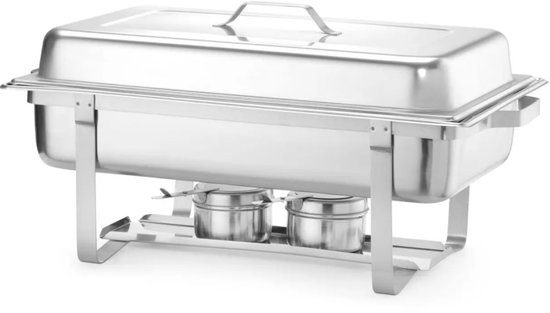 HENDI Chafing dish - Gastronorm 1/1 - Hoogglans deksel - Inclusief brandpastahouders - 9L - RVS — afbeelding 3