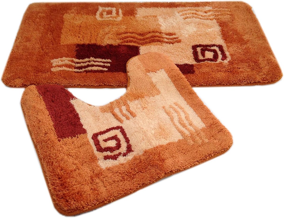Badmat set - Badkamer textiel - Zachte voeten - Antislip onderkant - 50 x 90 cm - Terra