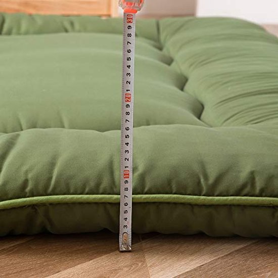 Japanse vloermatras - Futon slaapkussen - Comfortabel slapen - Traagschuim vulling - 90x190 cm - Groen — afbeelding 5