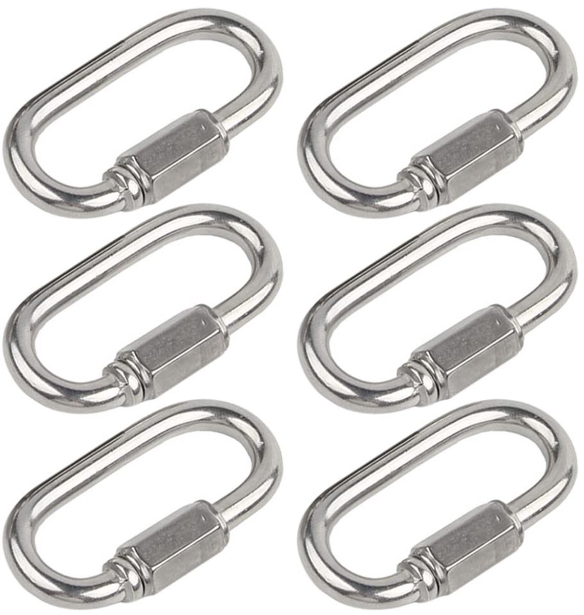 Dailygoods- Karabijnhaak Heavy Duty - Roestvrij Staal - O-type - Sleutelhanger - Connectoren - Perfect voor Outdooractiviteiten - Haak