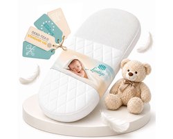 Lantigo AERO Babymatras Ovaal 89x50x6 cm | Tweezijdig 3D-Airmesh Ademend | Wasbare Aloe Vera Hoes | Reiswieg Co-sleeper Wieg | Gemaakt in EU